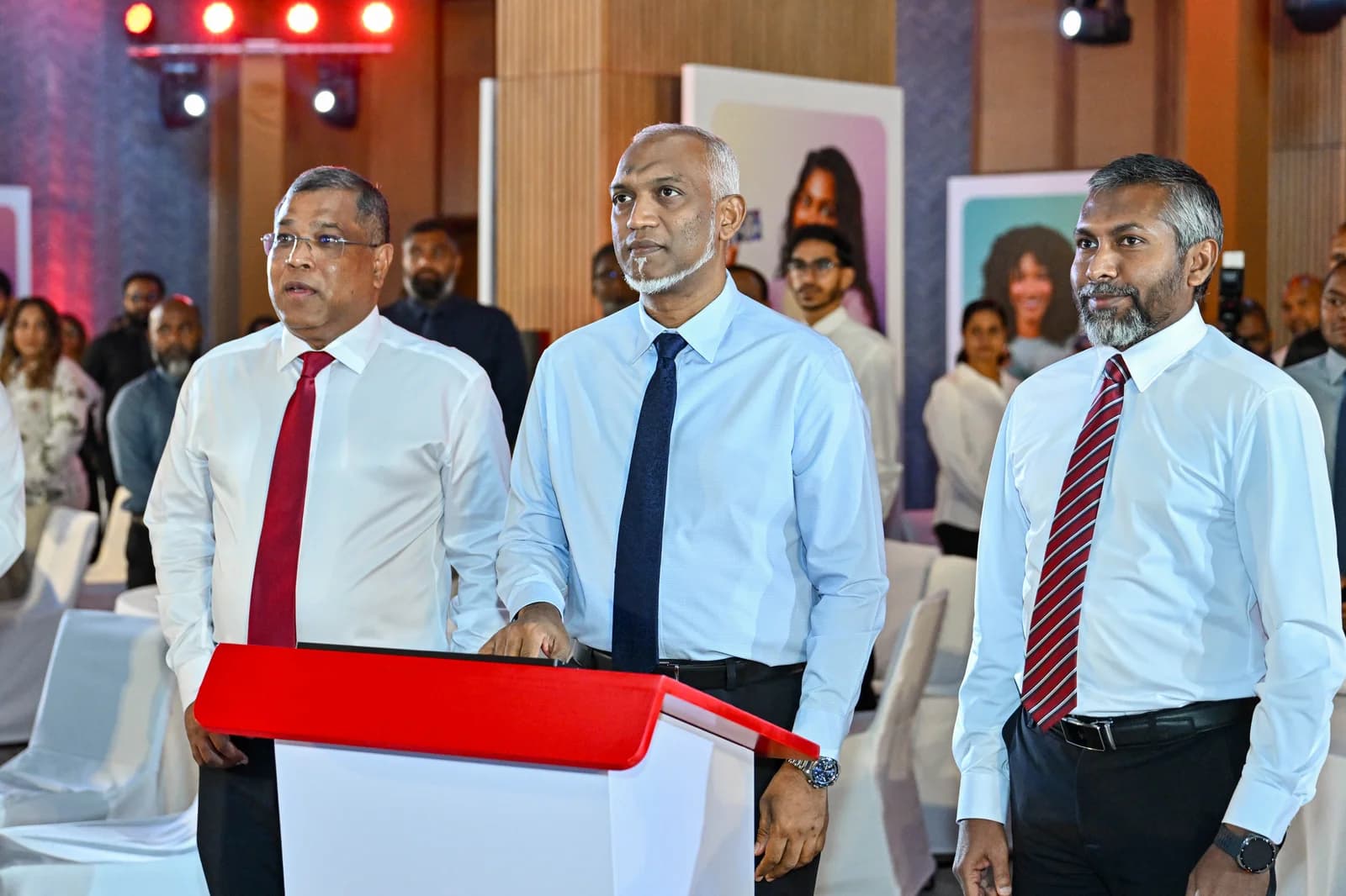 President Muizzu at the April 2026 BML branch and ATM expansion ceremony