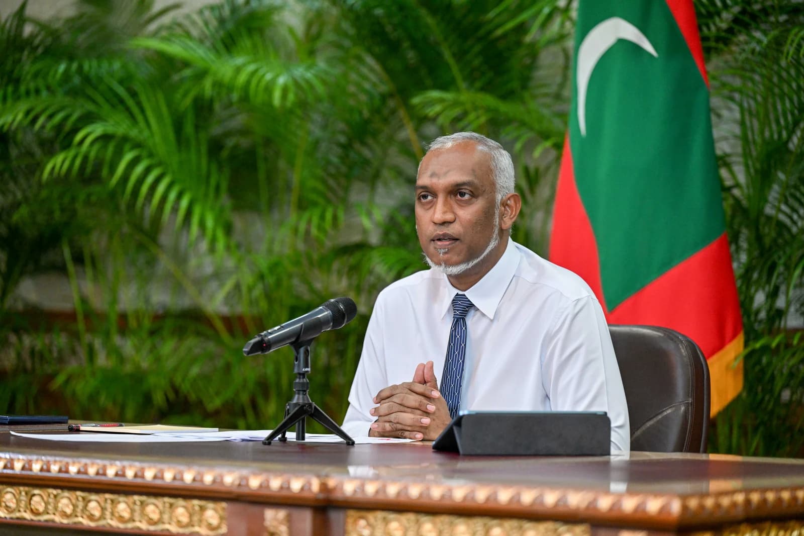 President Mohamed Muizzu discusses the state resort programme on 7 September 2026.